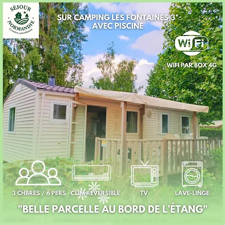 Sejour Normandie - 2 Mobilhomes Premium 3ch-6p Et 2ch-4p Avec Clim, Tv & Wifi Dans L'eure Кемпинг *