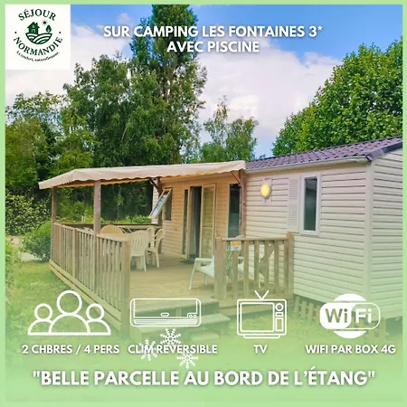 Кемпинг Sejour Normandie - 2 Mobilhomes Premium 3ch-6p Et 2ch-4p Avec Clim, Tv & Wifi Dans L'eure *